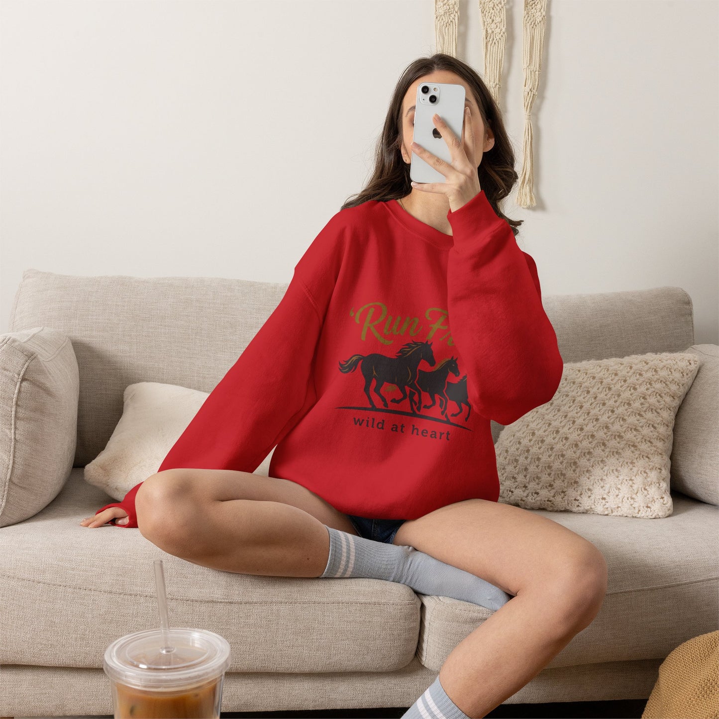 "Wild at heart" Horse Unisex Heavy Blend™ Crewneck Sweatshirt