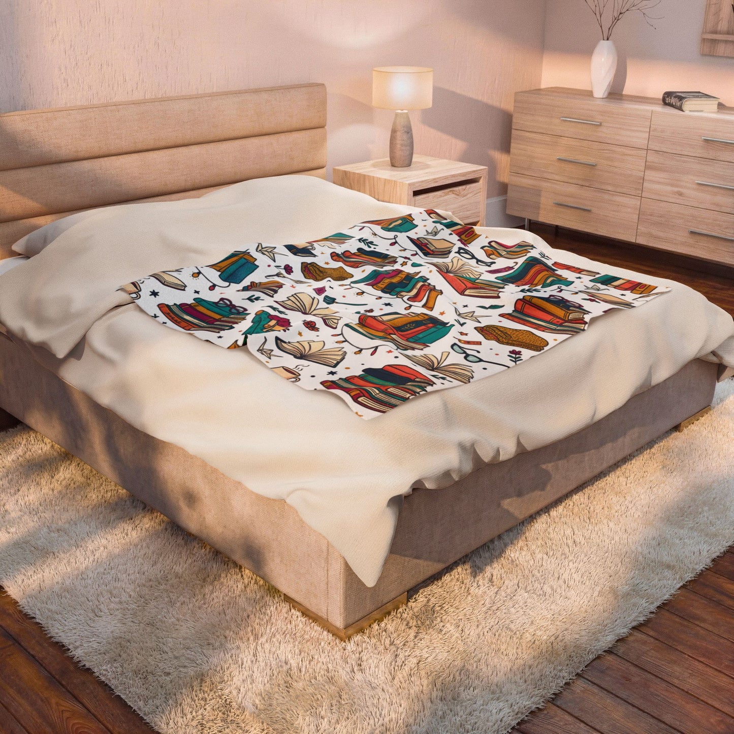 Book lovers Velveteen Plush Blanket
