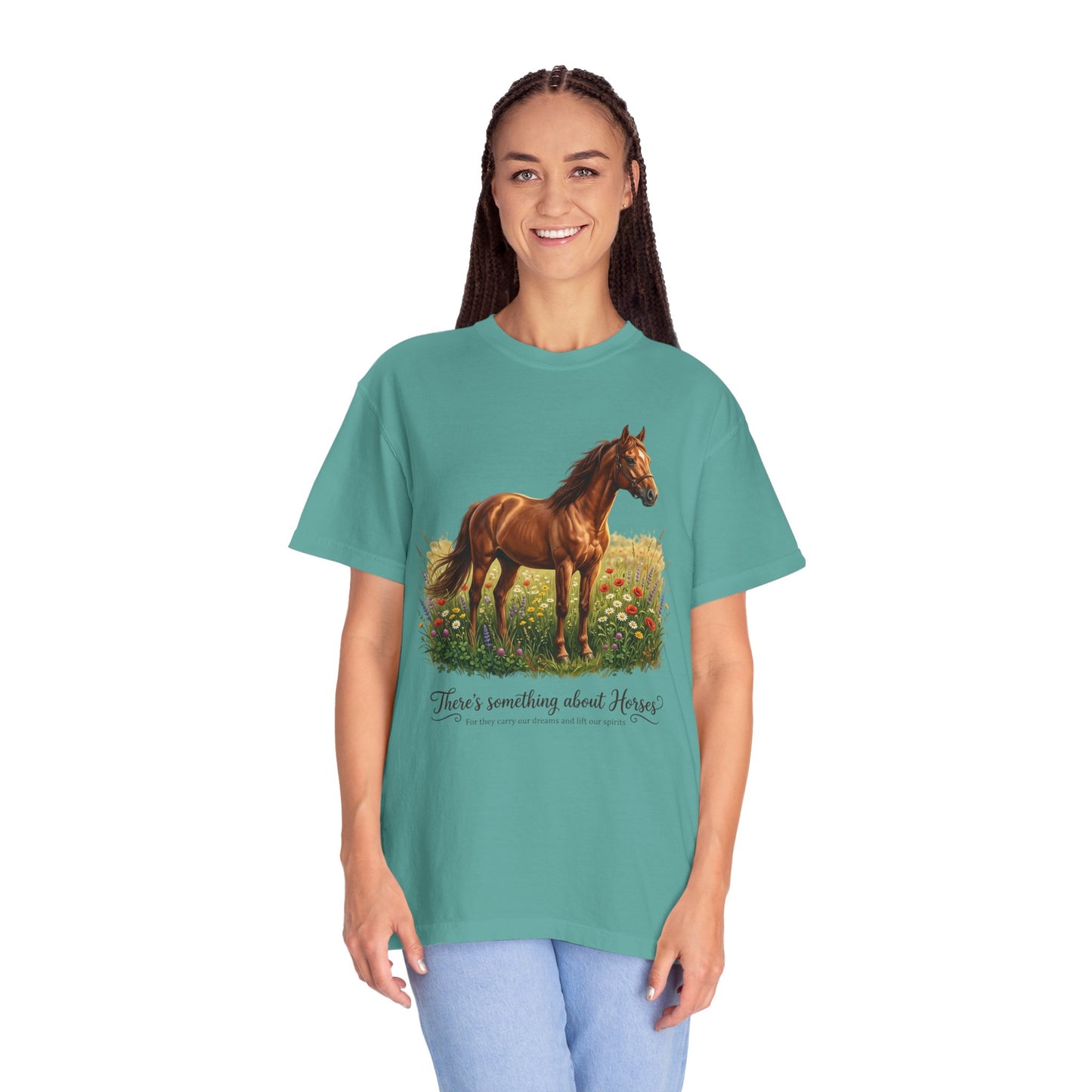 Run Free Horse Comfor colors Unisex Garment-Dyed T-shirt
