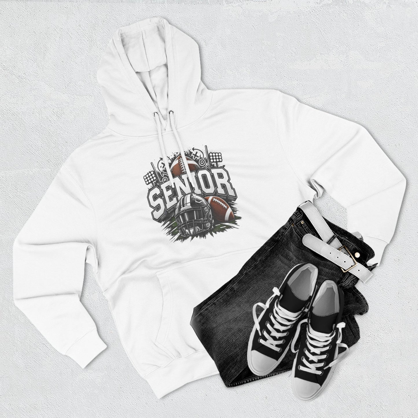 Senior Football Three-Panel Fleece Hoodie