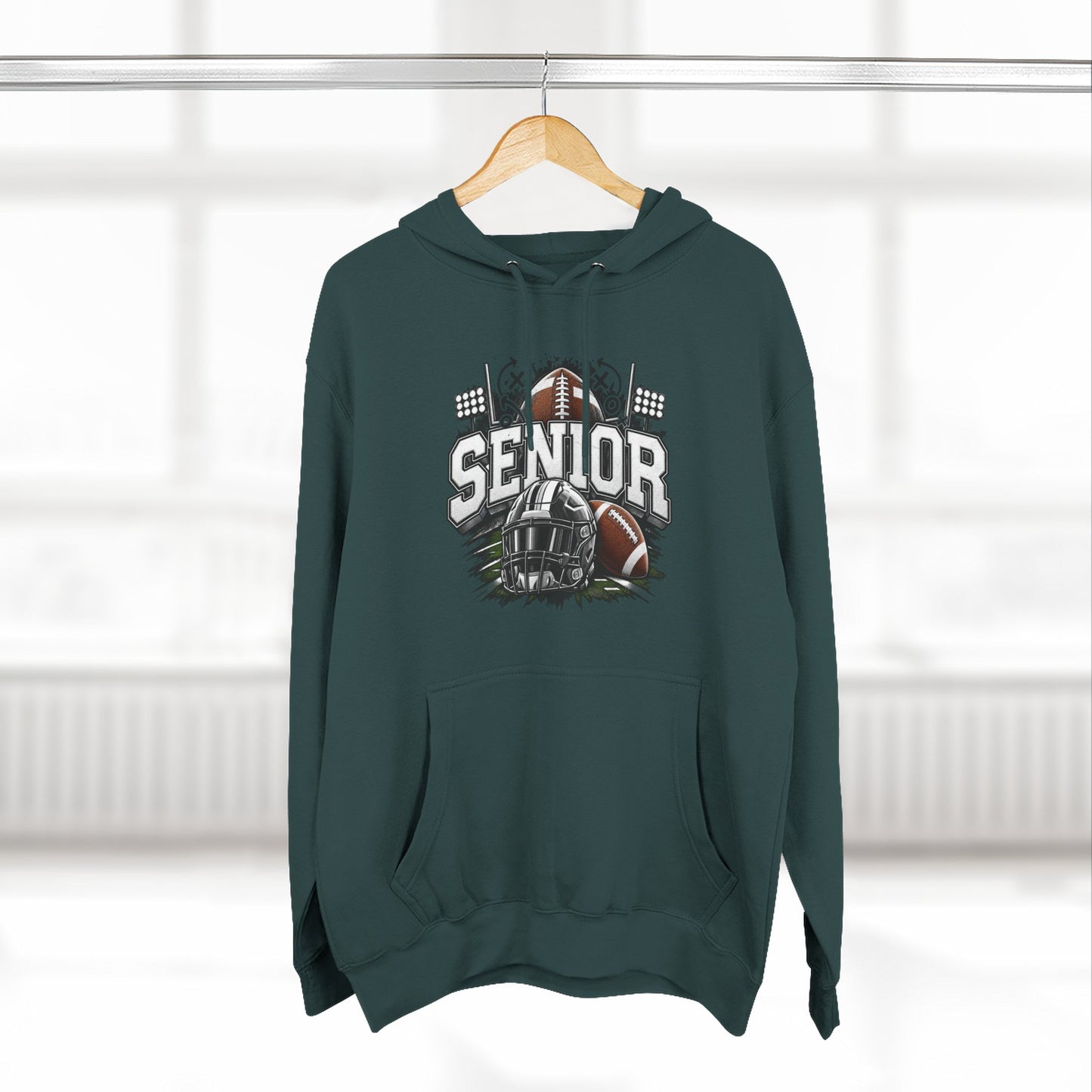 Senior Football Three-Panel Fleece Hoodie