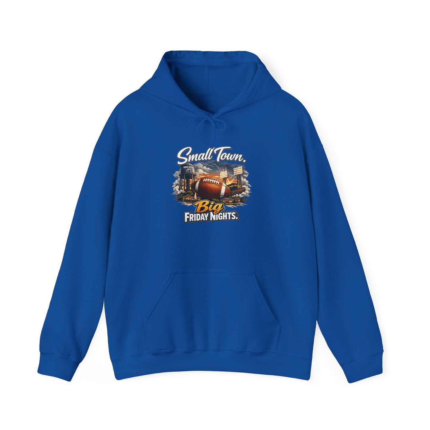 Small Town. Big Friday Nights. "Football" Gildan Unisex Heavy Blend™ Hooded Sweatshirt