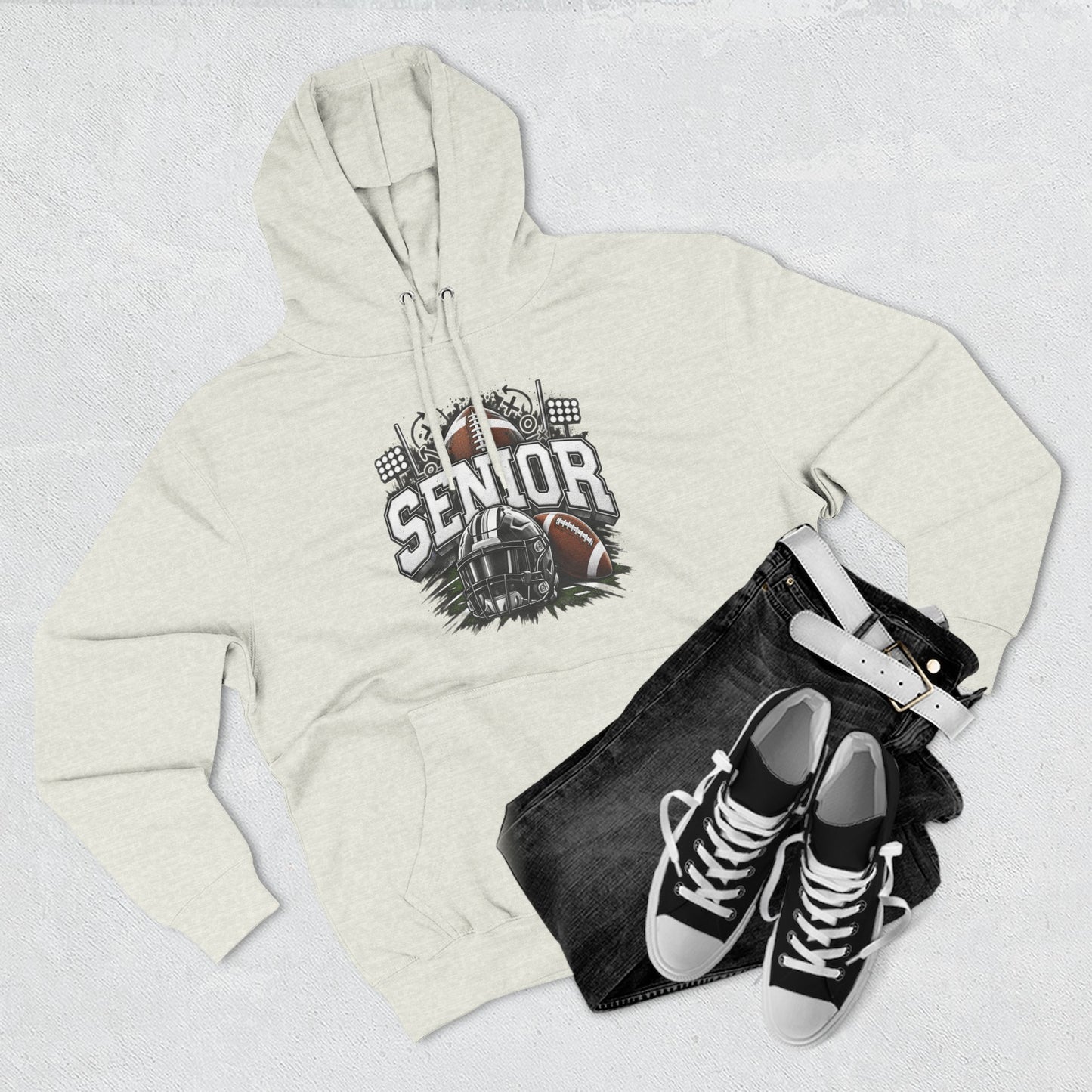Senior Football Three-Panel Fleece Hoodie