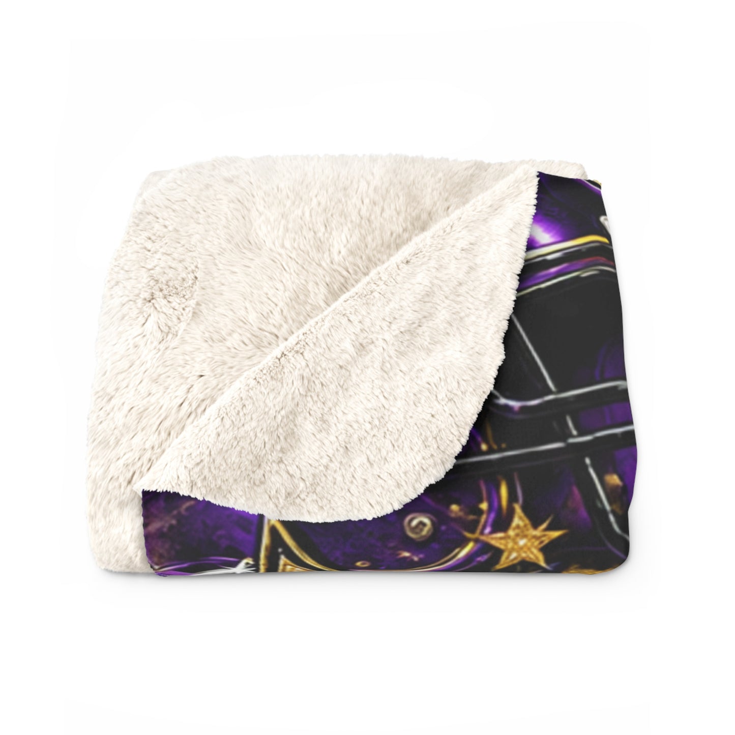 Purple & Gold  Game Day Sherpa Fleece Blanket
