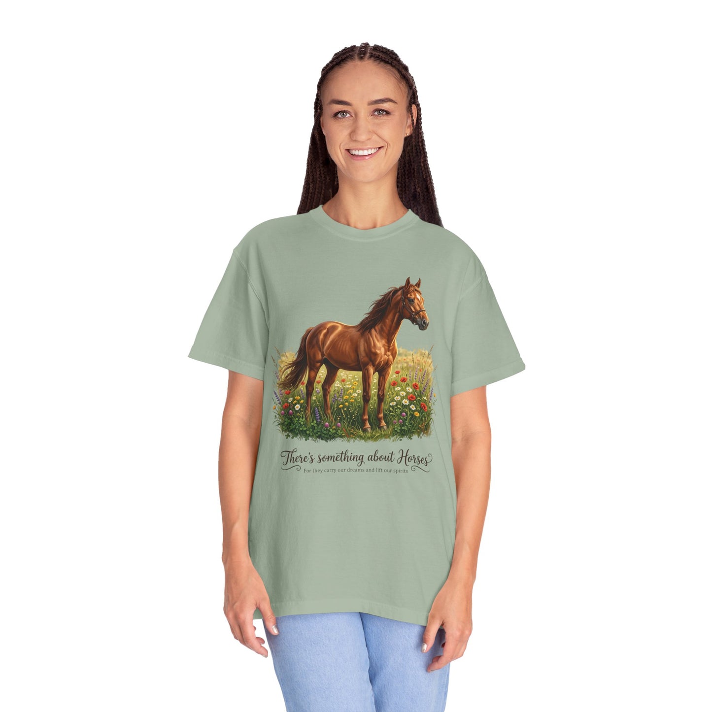 Run Free Horse Comfor colors Unisex Garment-Dyed T-shirt