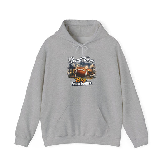 Small Town. Big Friday Nights. "Football" Gildan Unisex Heavy Blend™ Hooded Sweatshirt