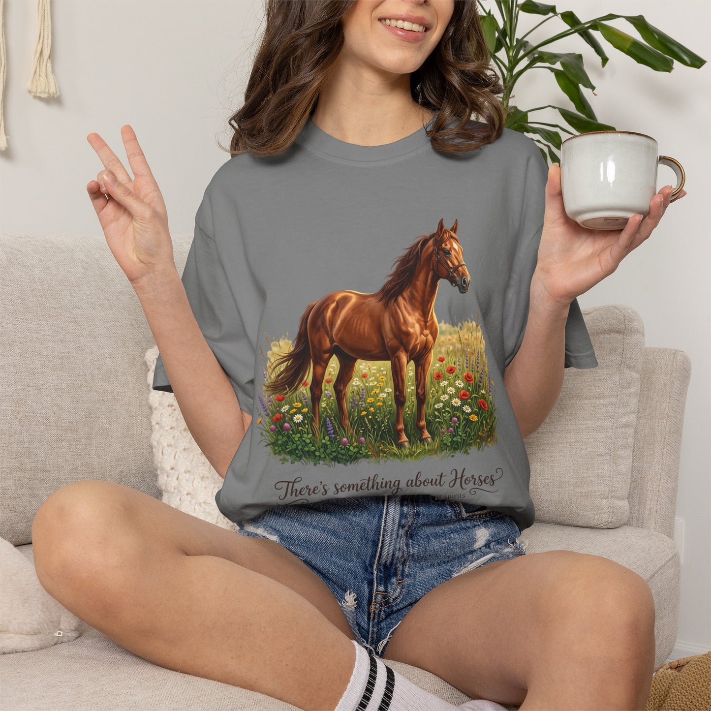 Run Free Horse Comfor colors Unisex Garment-Dyed T-shirt