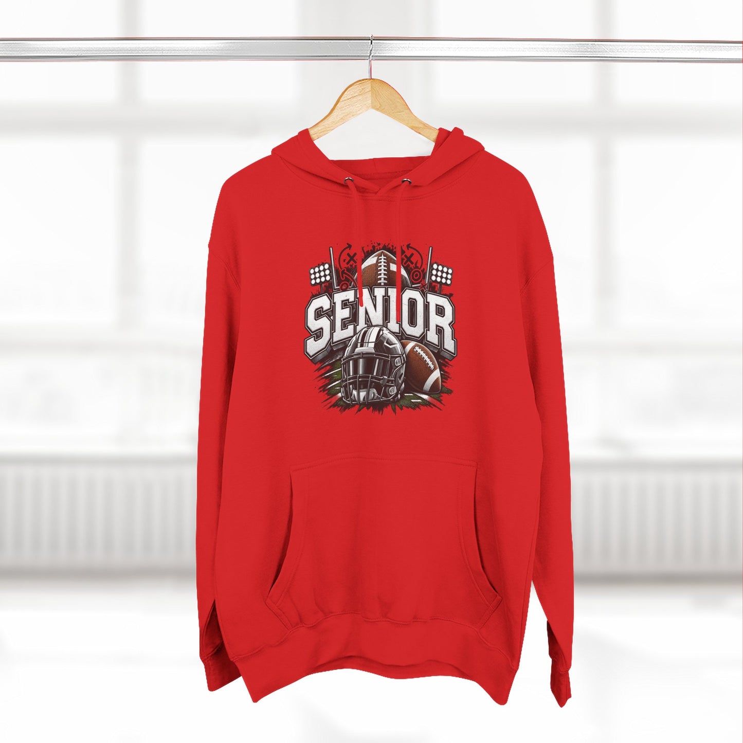 Senior Football Three-Panel Fleece Hoodie