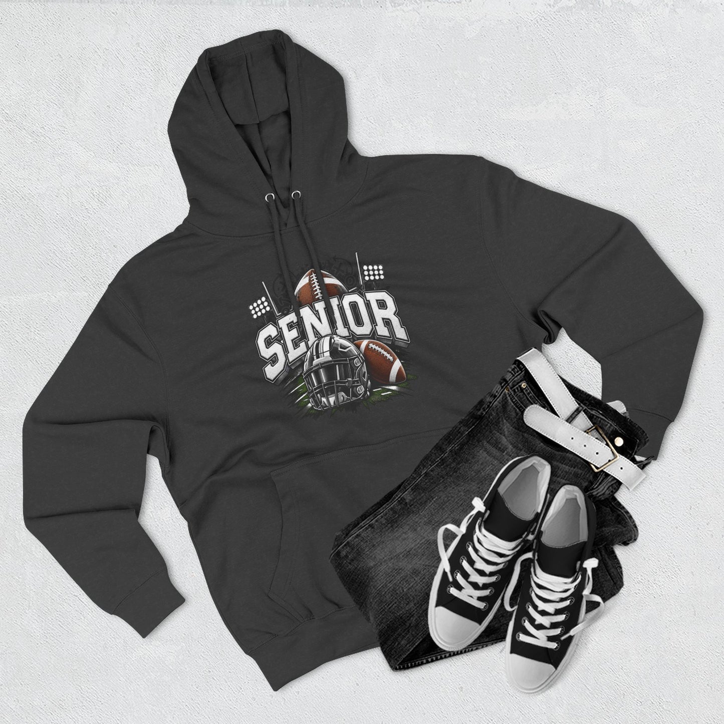 Senior Football Three-Panel Fleece Hoodie
