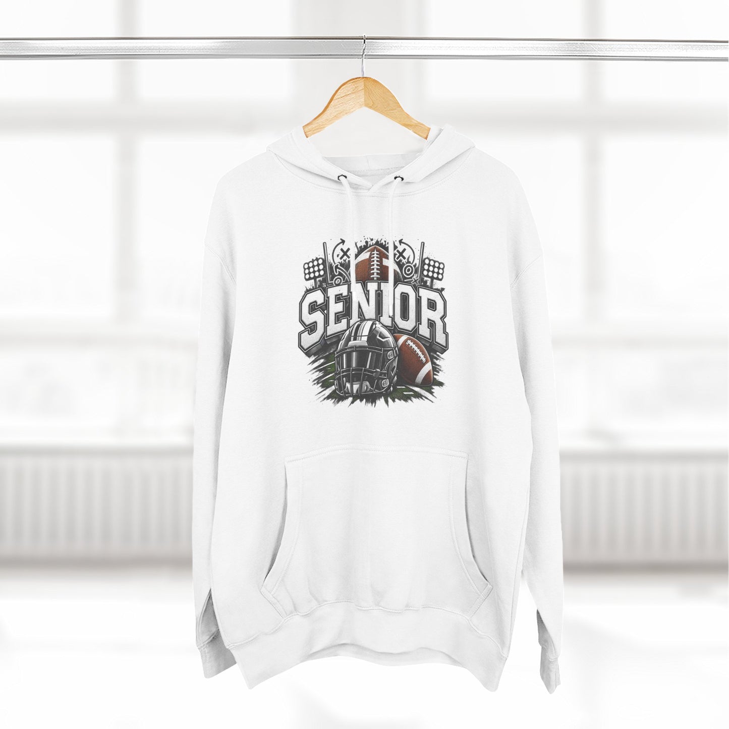 Senior Football Three-Panel Fleece Hoodie