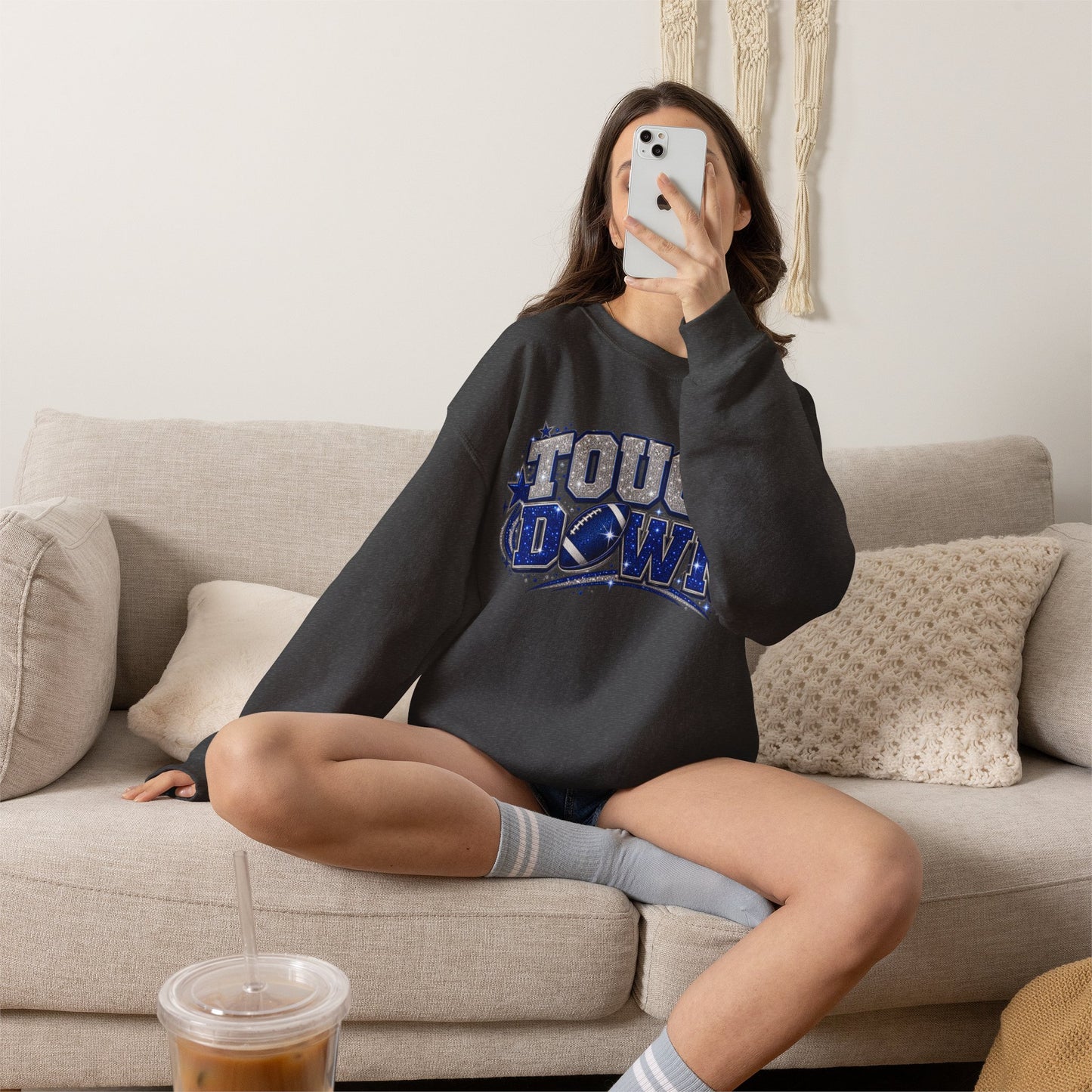 Touch down in silver & blue Unisex Heavy Blend™ Crewneck Sweatshirt