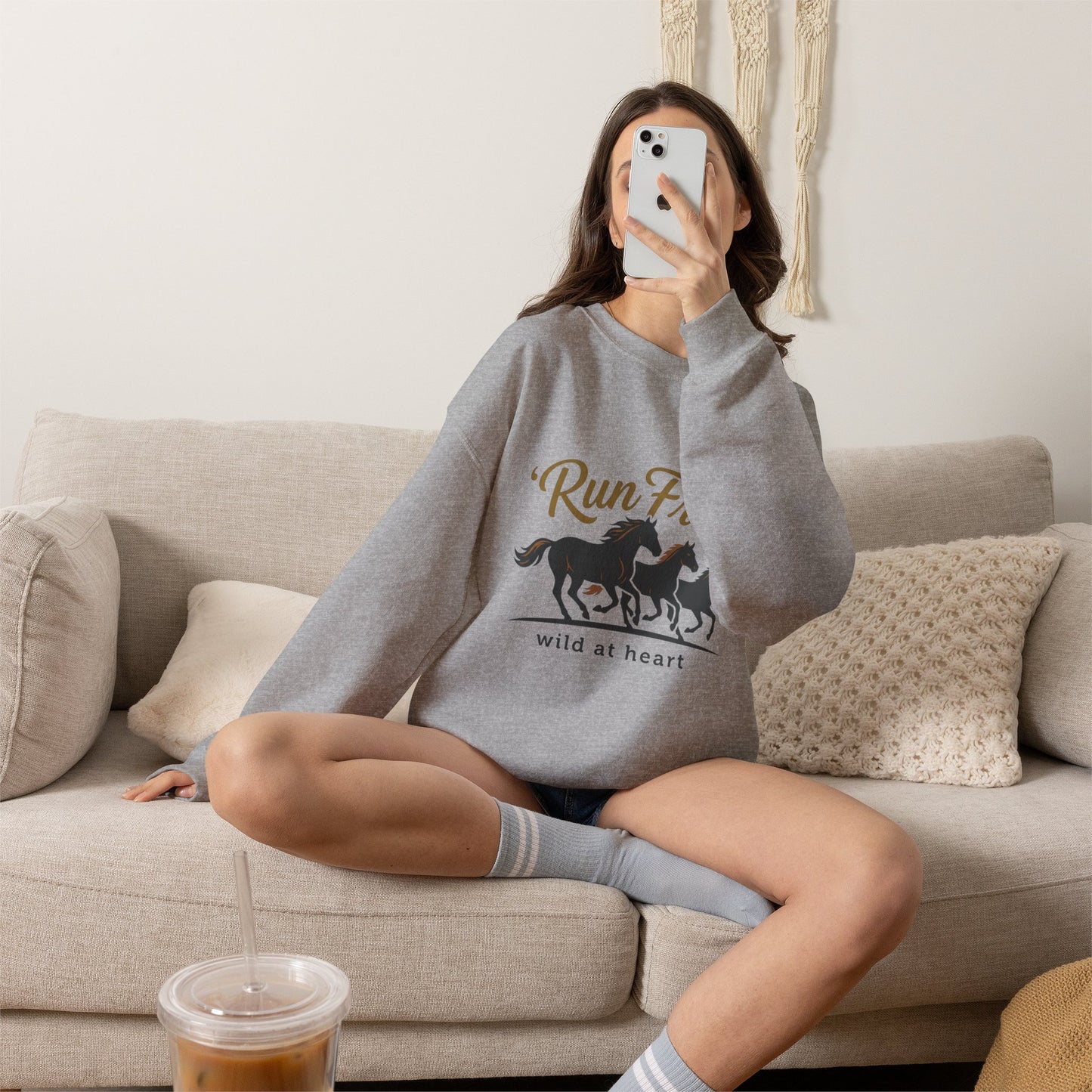 "Wild at heart"   Horse Unisex Heavy Blend™ Crewneck Sweatshirt