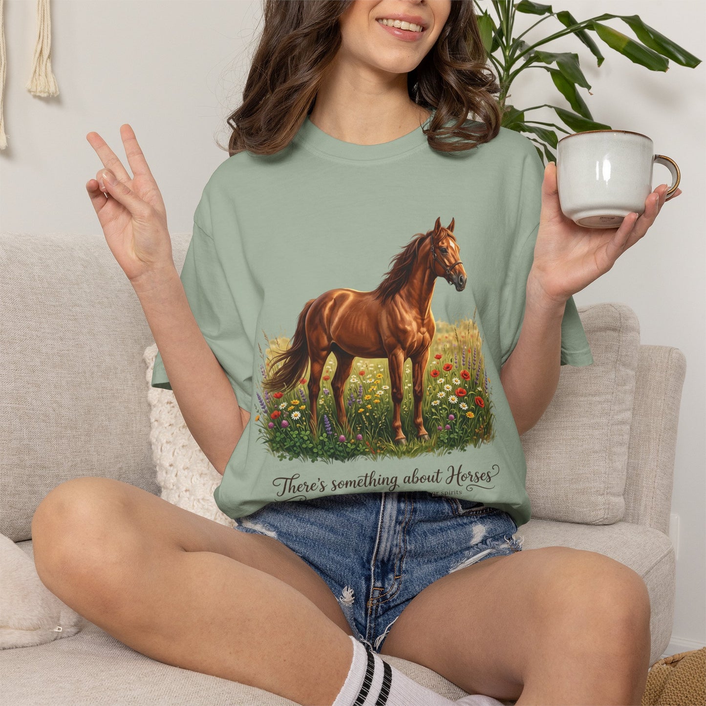 Run Free Horse Comfor colors Unisex Garment-Dyed T-shirt