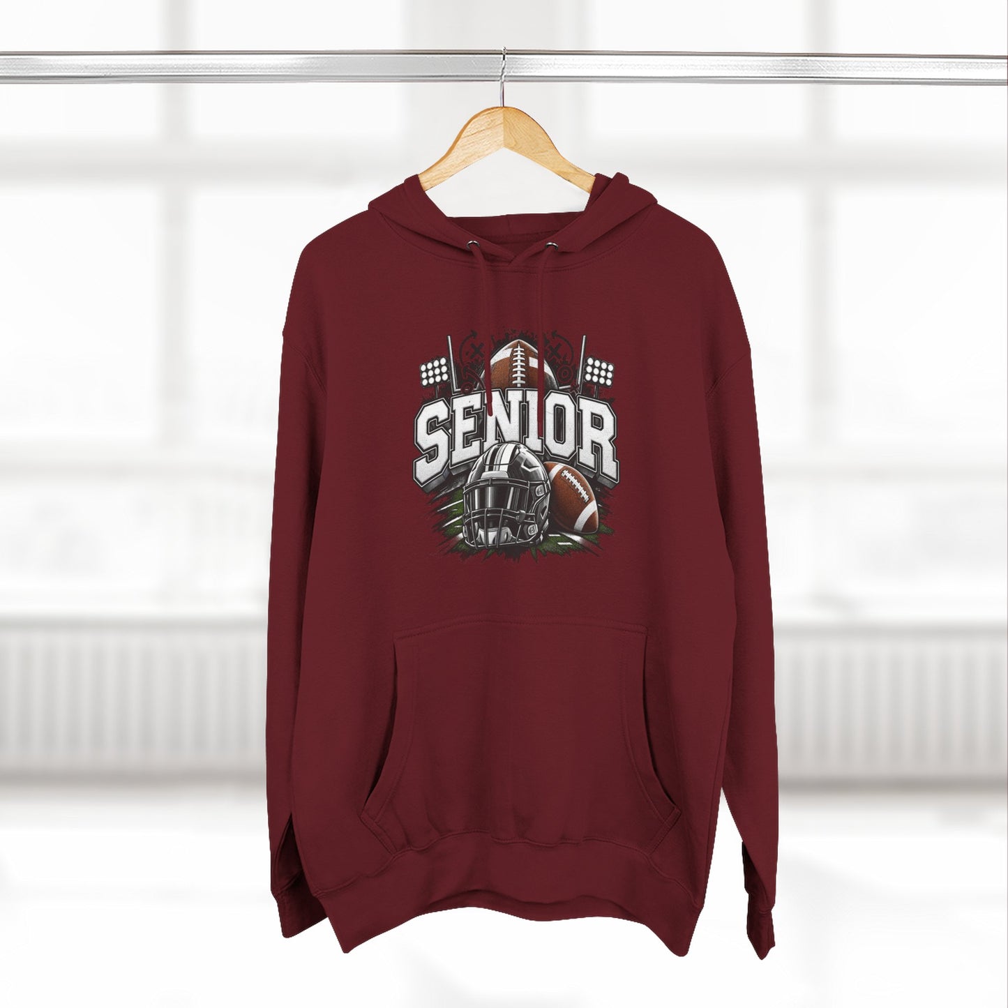 Senior Football Three-Panel Fleece Hoodie