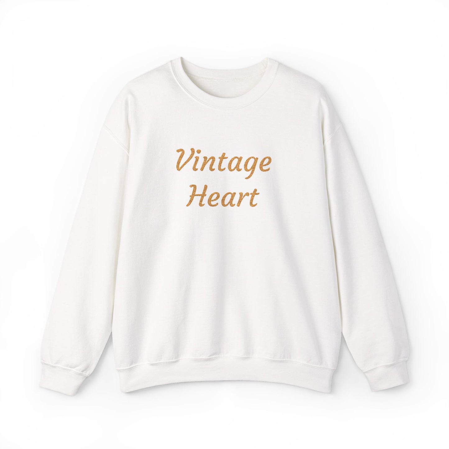" Vintage Heart" Embroidered Crew neck Sweatshirt