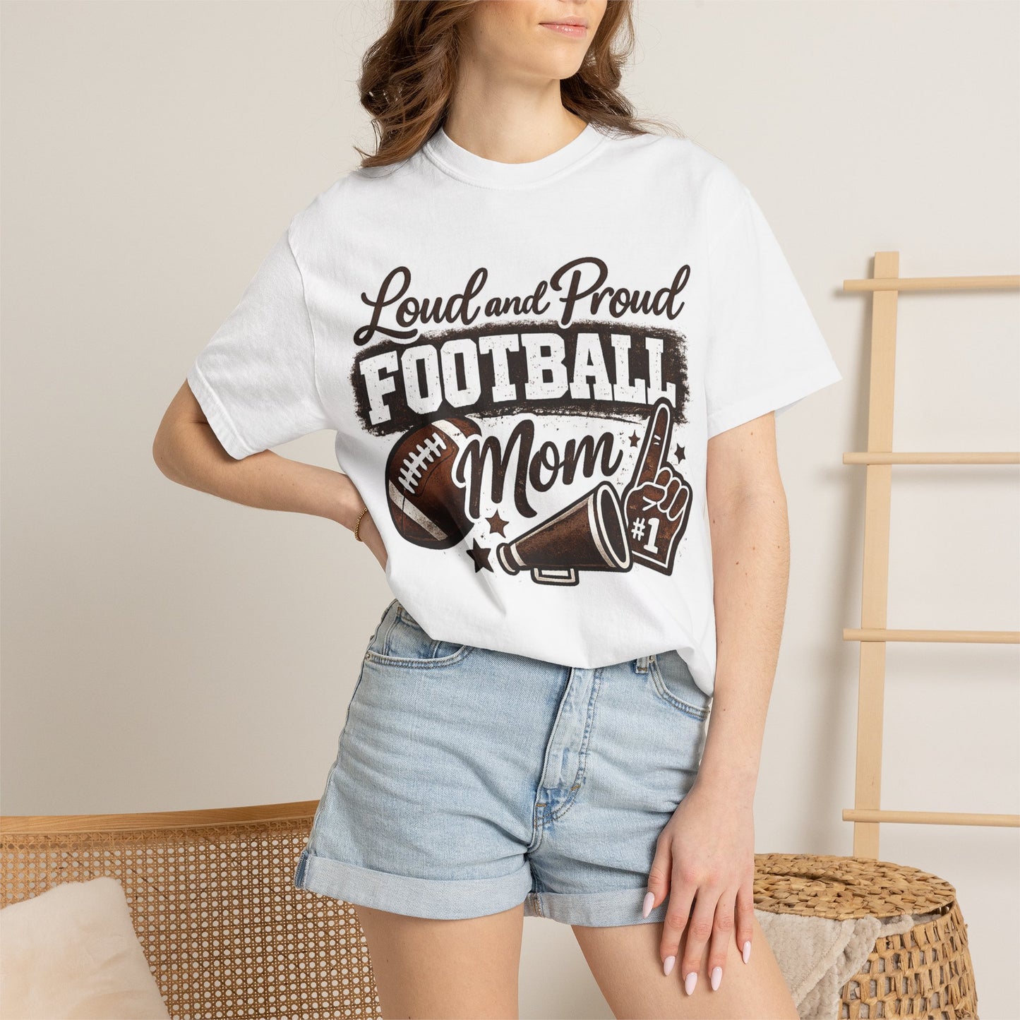 Football Mom Comfort Colors® T-Shirt | Loud & Proud Football Mom | Game Day Tee | Sports Mom Shirt | Friday Night Lights