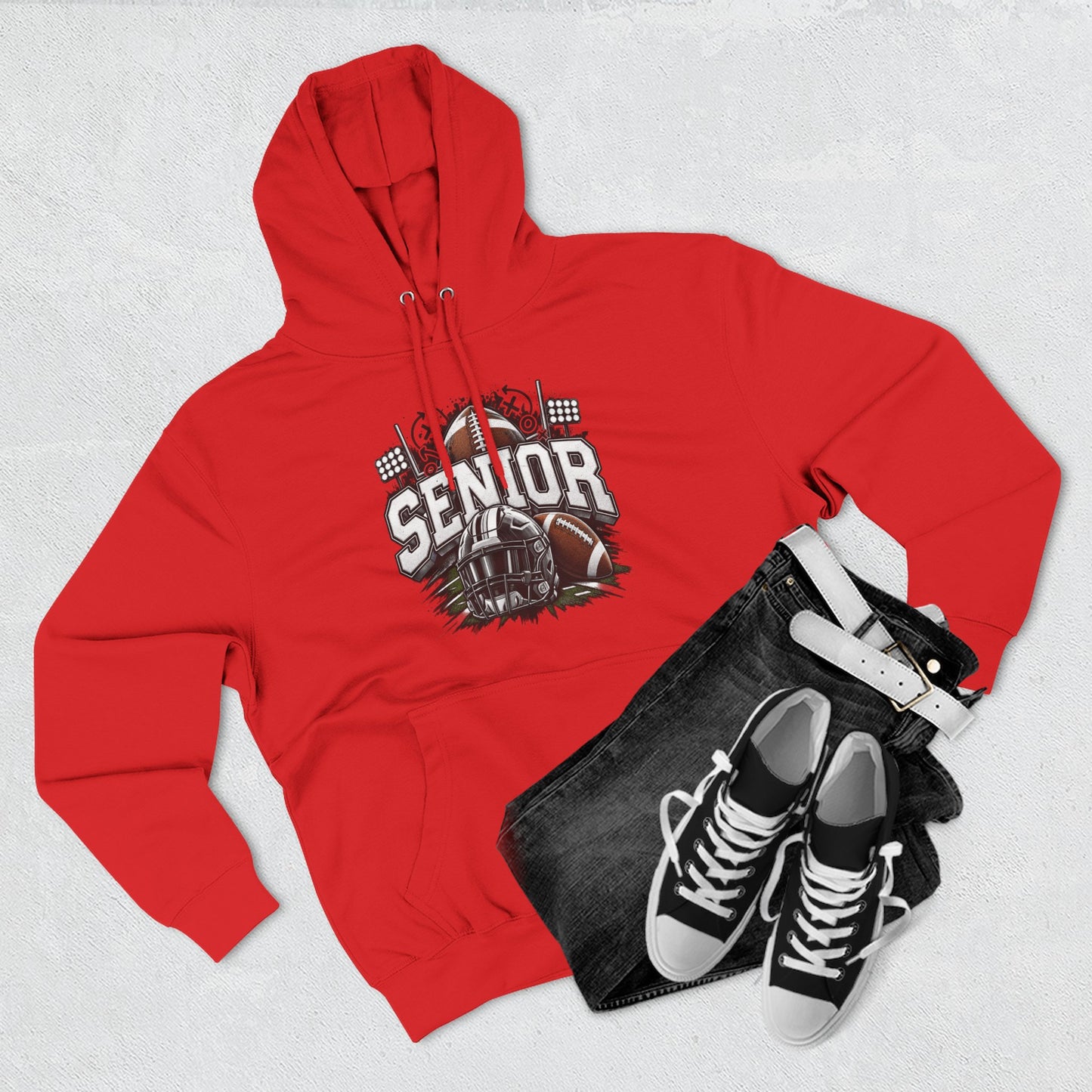 Senior Football Three-Panel Fleece Hoodie
