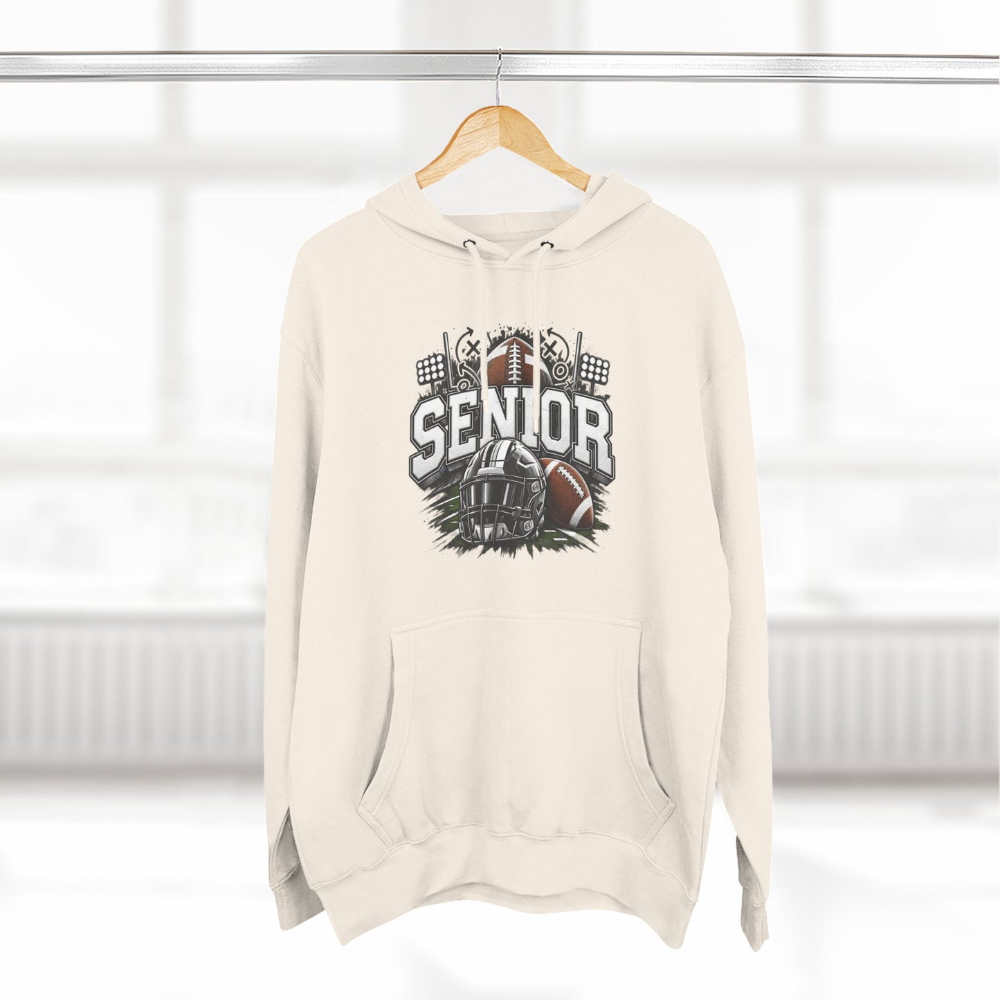 Senior Football Three-Panel Fleece Hoodie