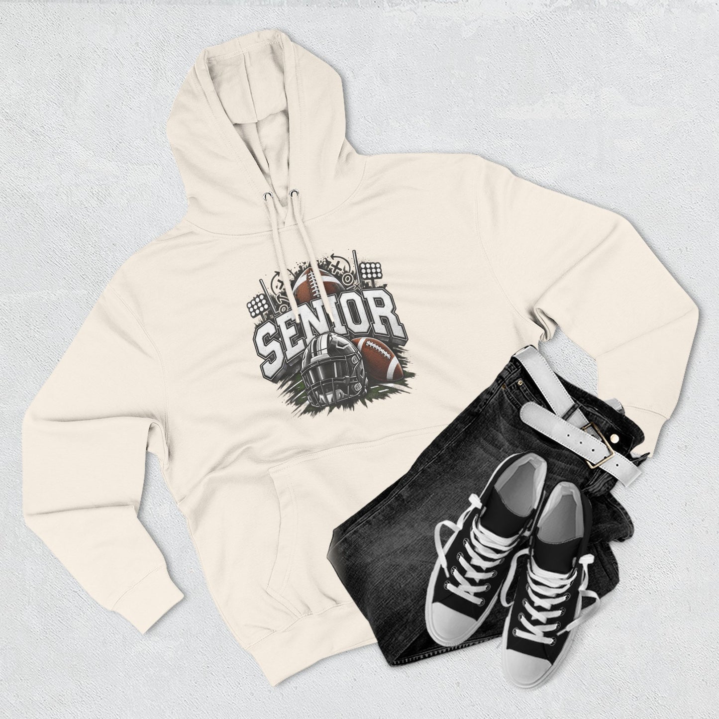 Senior Football Three-Panel Fleece Hoodie