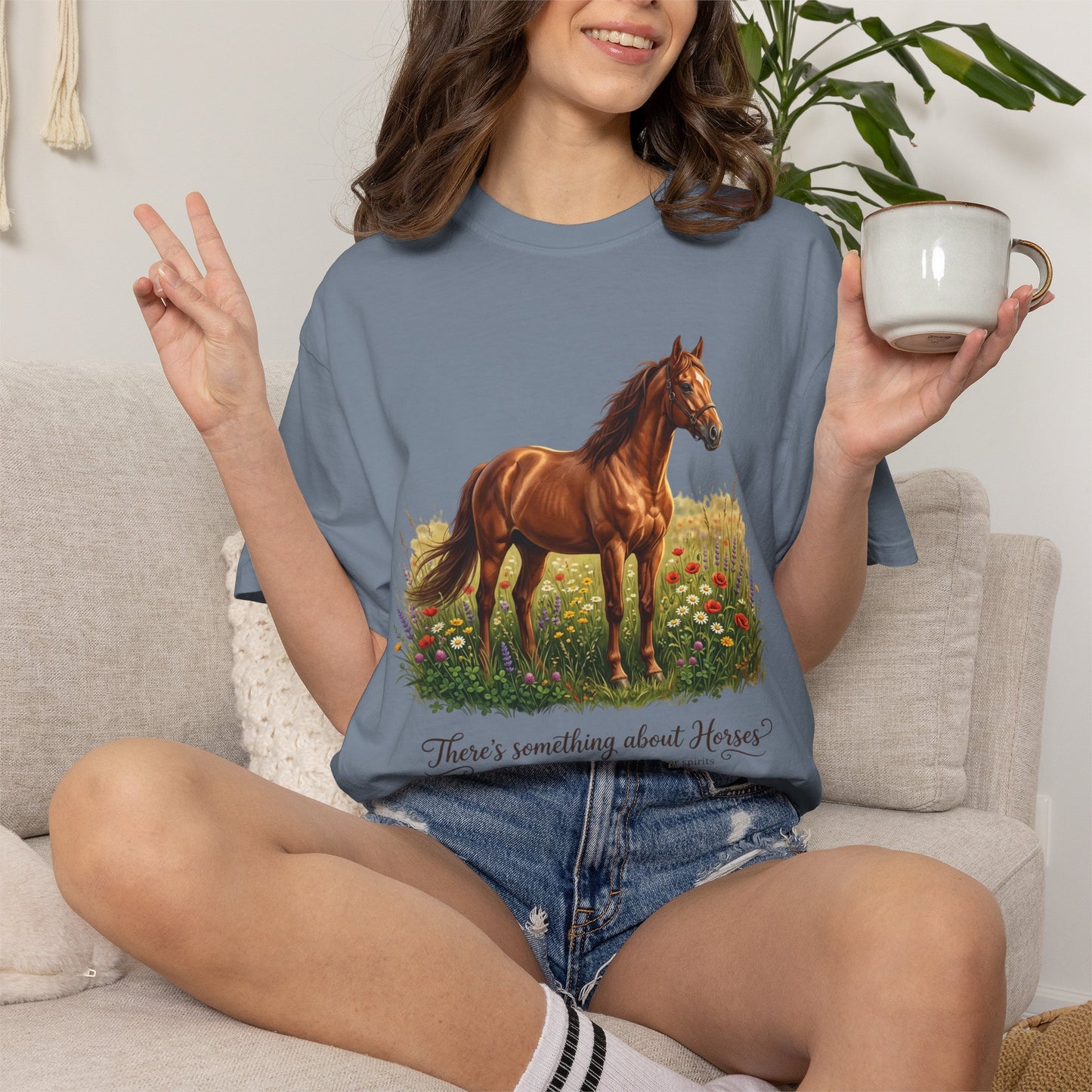 Run Free Horse Comfor colors Unisex Garment-Dyed T-shirt