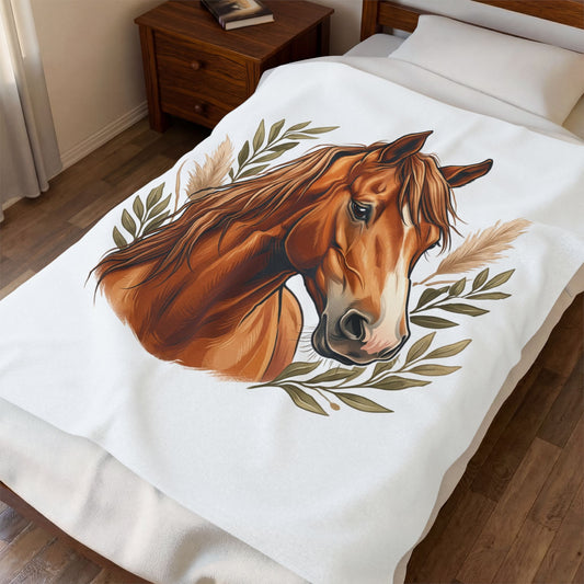 Horse Lovers Velveteen Blanket