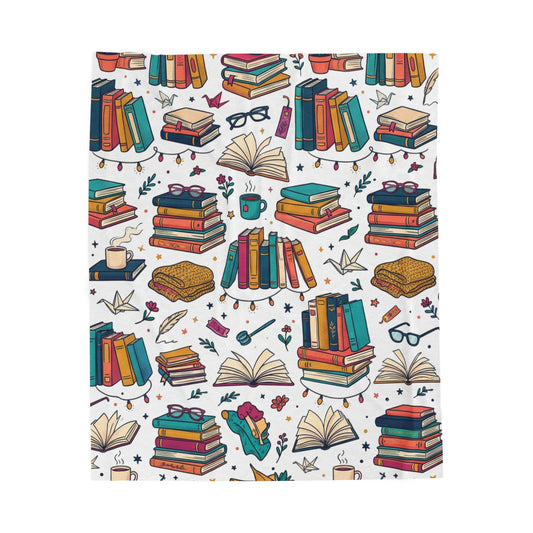 Book lovers Velveteen Plush Blanket