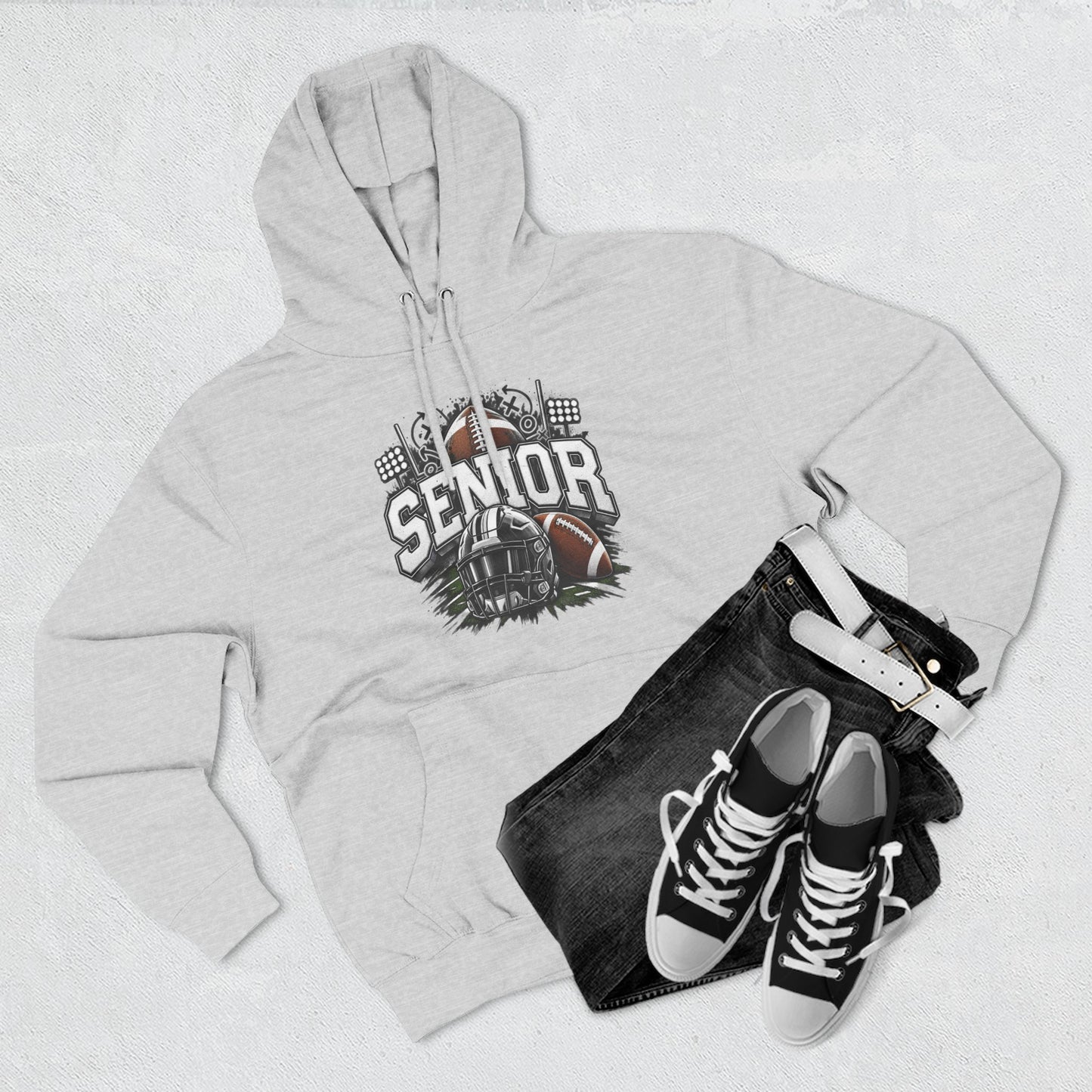 Senior Football Three-Panel Fleece Hoodie