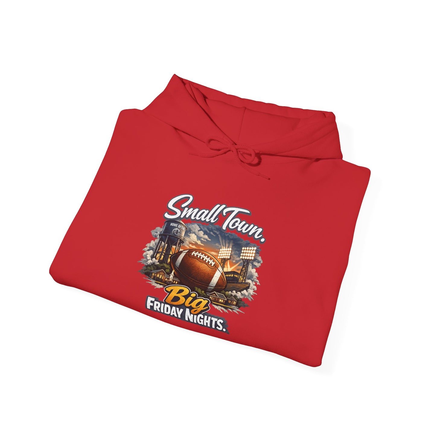 Small Town. Big Friday Nights. "Football" Gildan Unisex Heavy Blend™ Hooded Sweatshirt