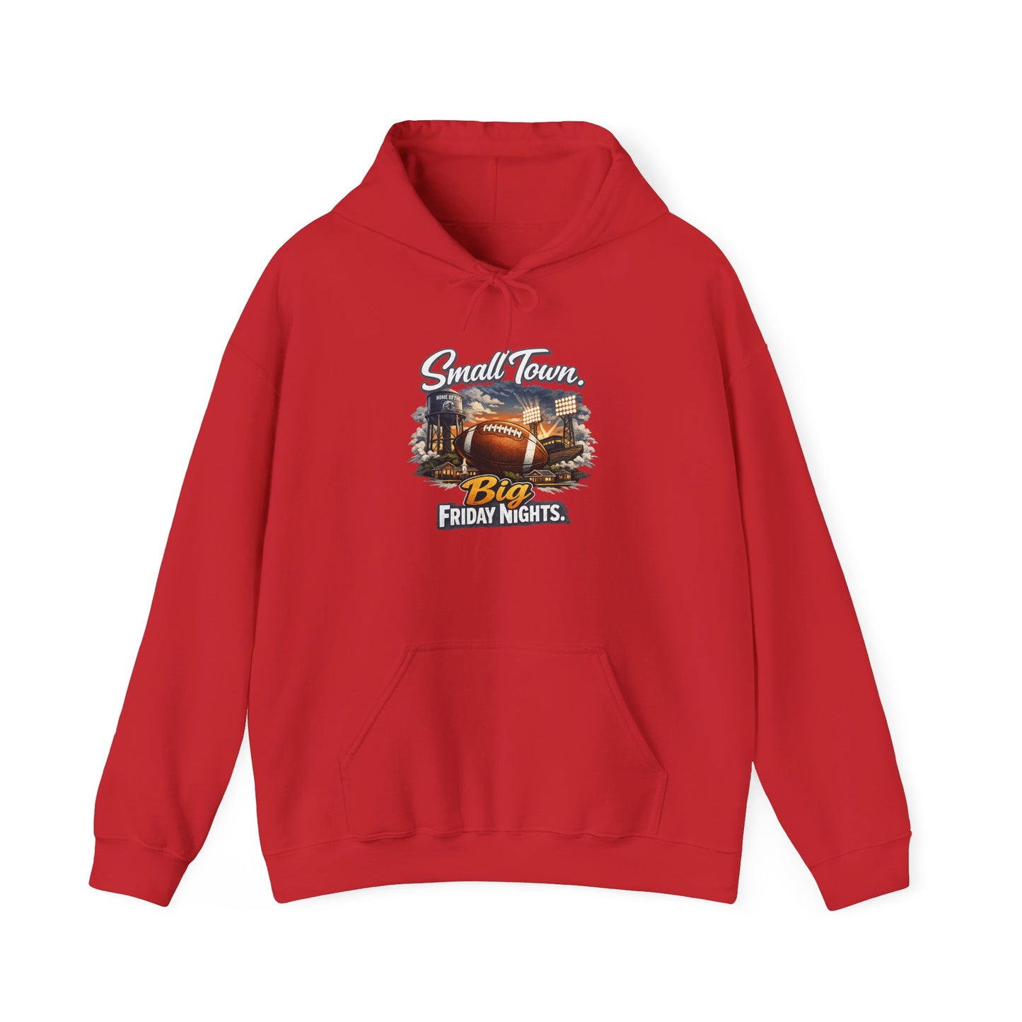 Small Town. Big Friday Nights. "Football" Gildan Unisex Heavy Blend™ Hooded Sweatshirt