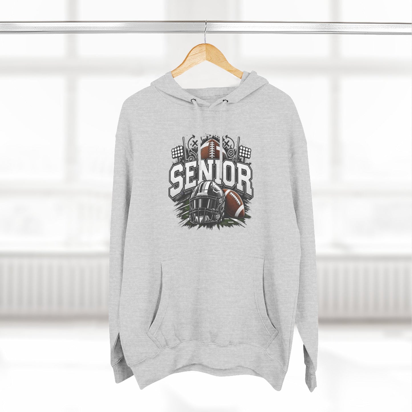 Senior Football Three-Panel Fleece Hoodie