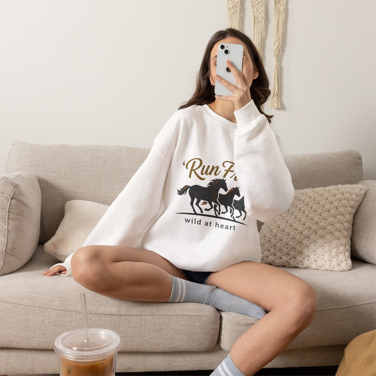 "Wild at heart"   Horse Unisex Heavy Blend™ Crewneck Sweatshirt