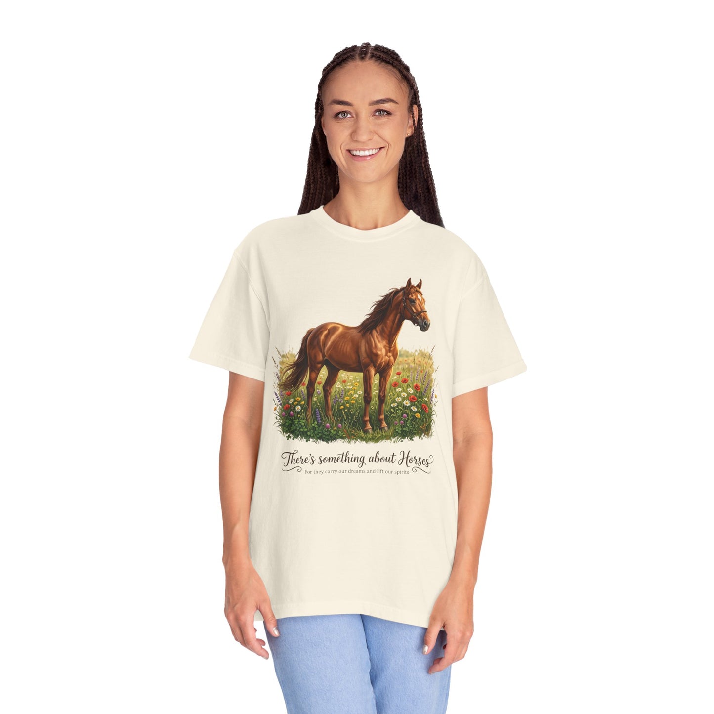 Run Free Horse Comfor colors Unisex Garment-Dyed T-shirt