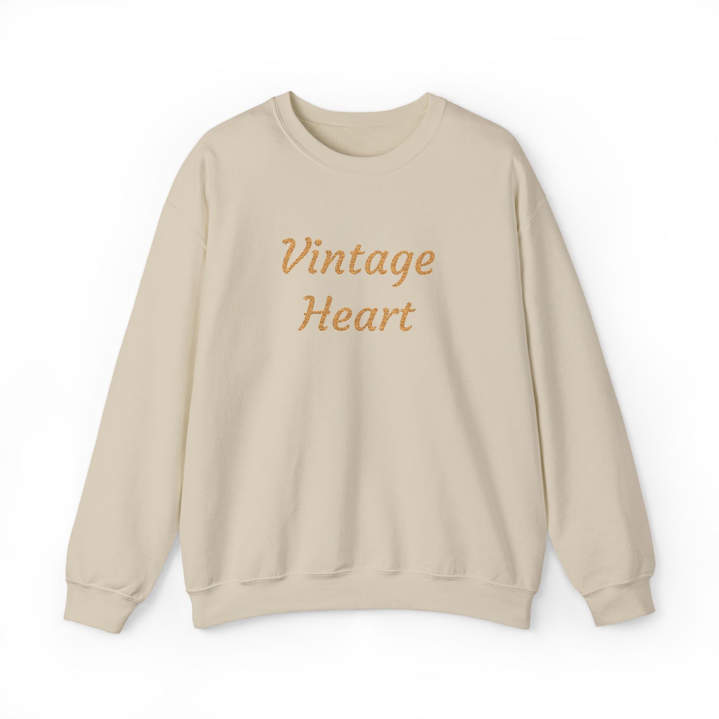 " Vintage Heart" Embroidered Crew neck Sweatshirt