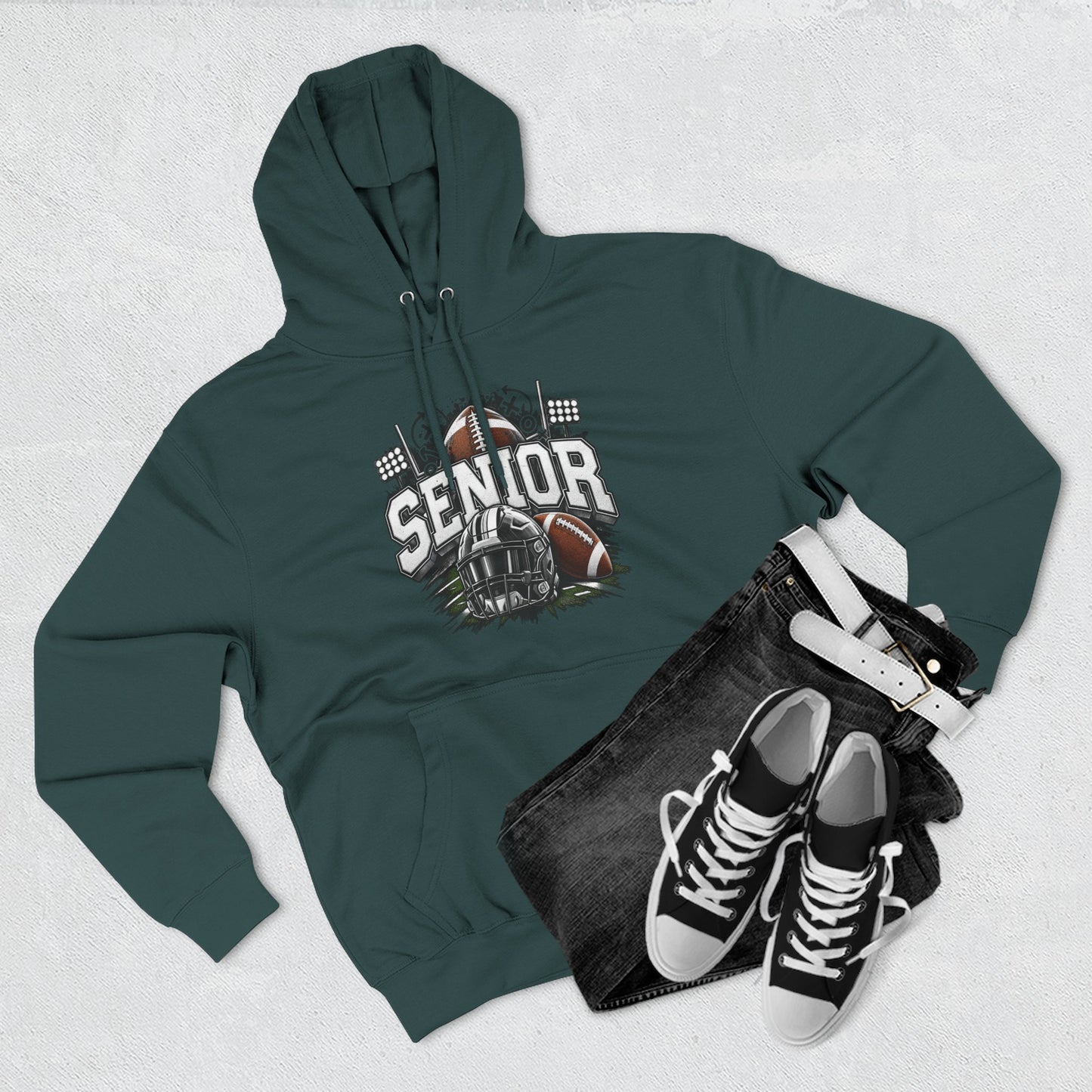 Senior Football Three-Panel Fleece Hoodie