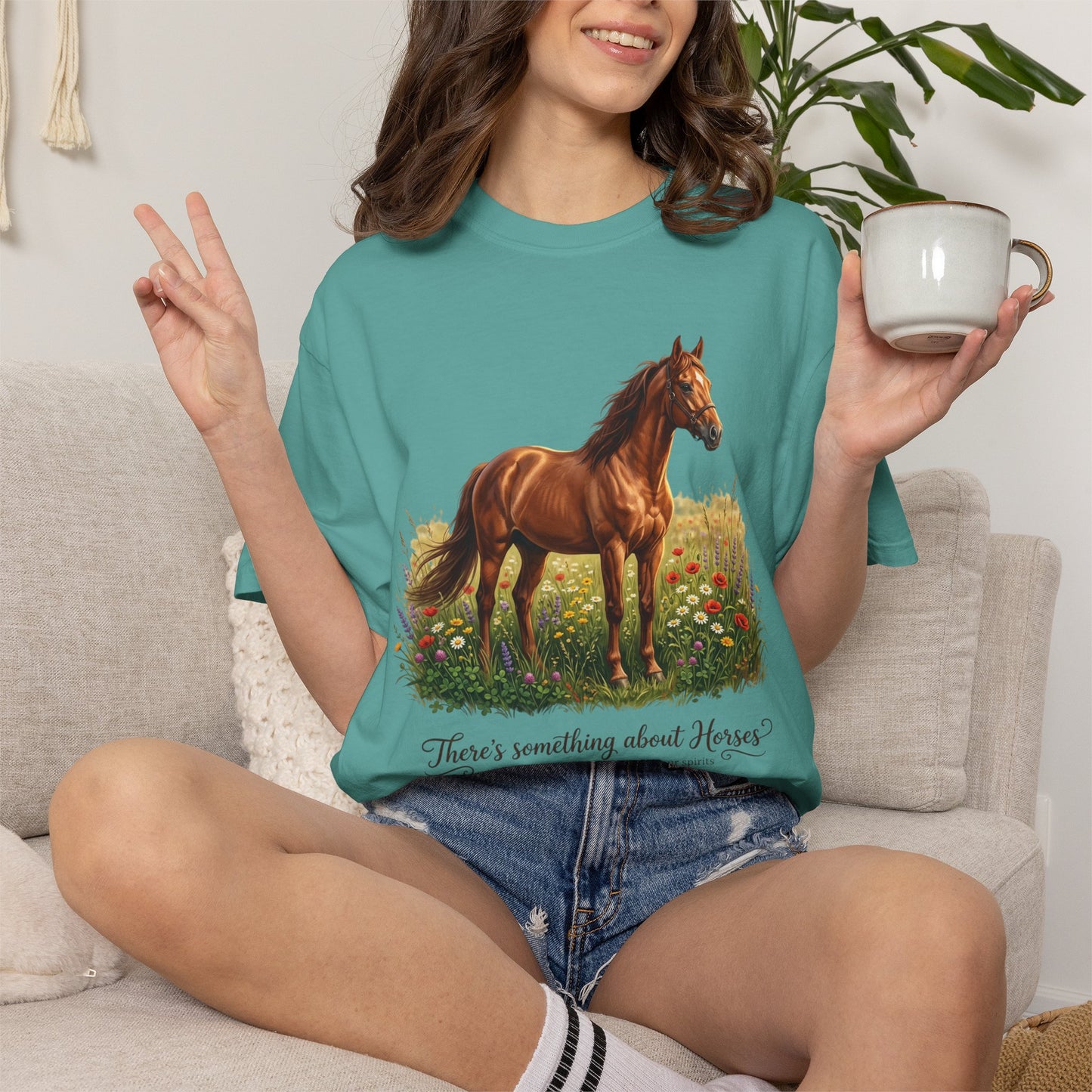 Run Free Horse Comfor colors Unisex Garment-Dyed T-shirt