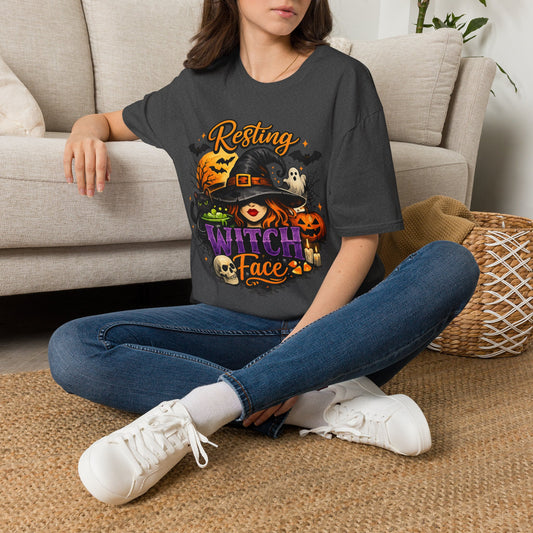 Resting Witch Face Shirt | Funny Halloween T-Shirt for Women | Witchy Graphic Tee | Cute Spooky Season Shirt | Fall Halloween Tee | Gildan Softstyle 64000