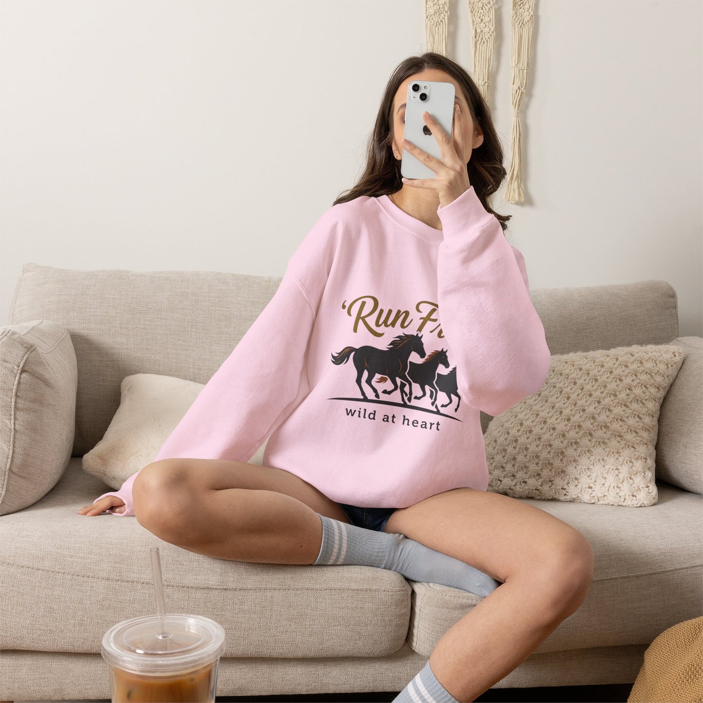 "Wild at heart"   Horse Unisex Heavy Blend™ Crewneck Sweatshirt