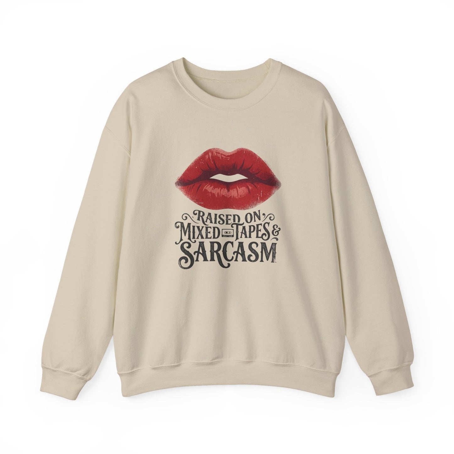 Raised on Mix Tapes & Sarcasm  Heavy Blend™ Crewneck Sweatshirt