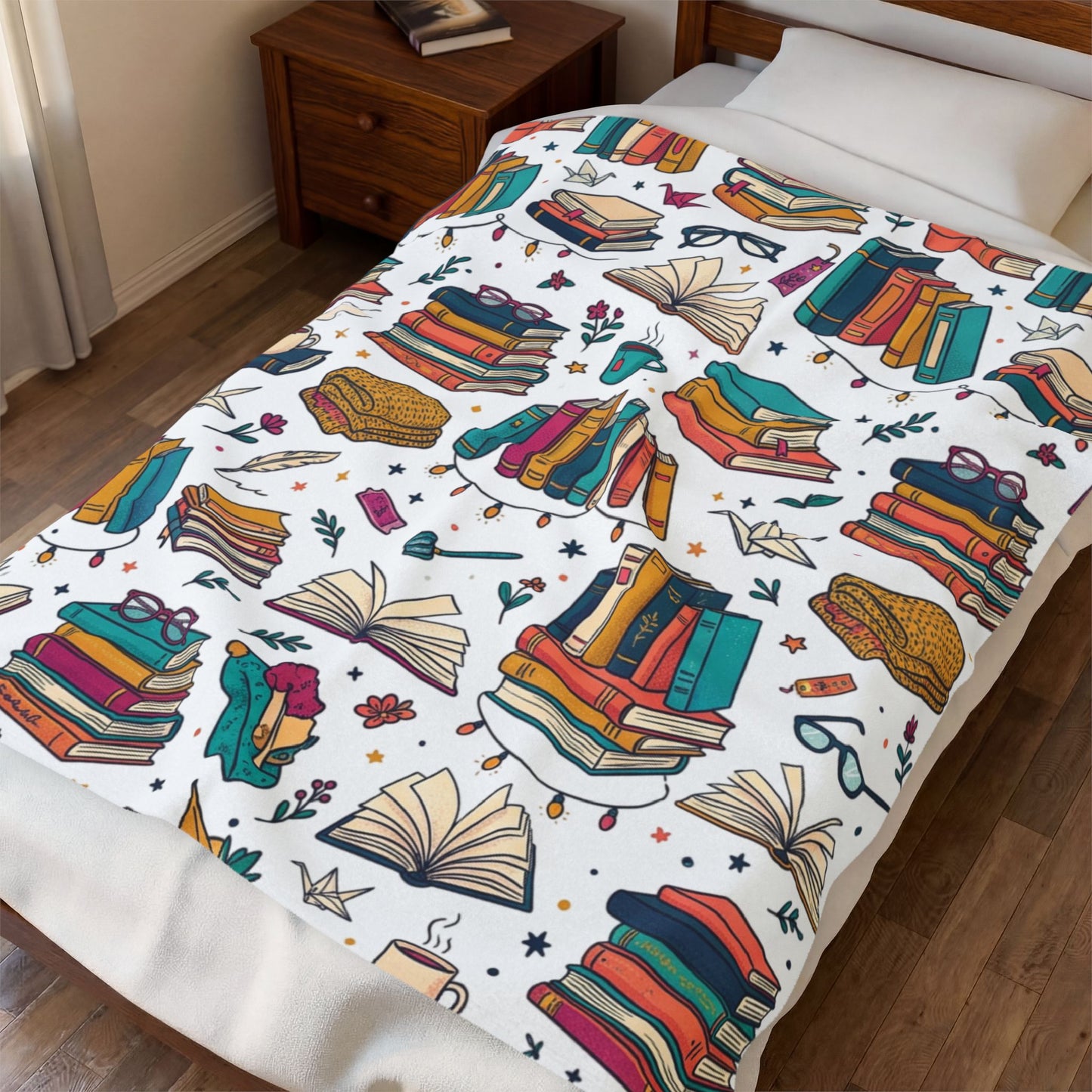 Book lovers Velveteen Plush Blanket