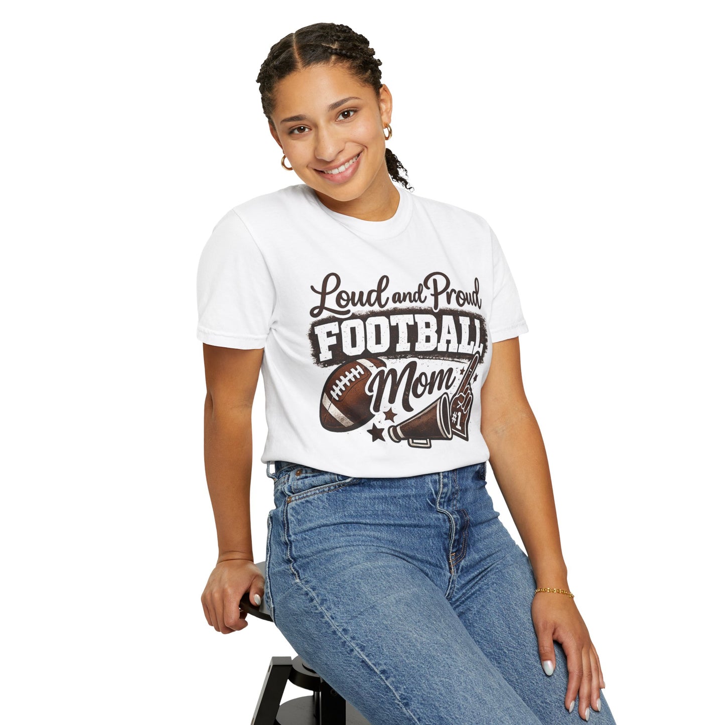 Football Mom Comfort Colors® T-Shirt | Loud & Proud Football Mom | Game Day Tee | Sports Mom Shirt | Friday Night Lights