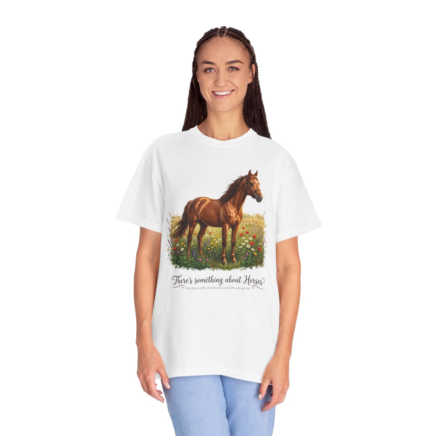 Run Free Horse Comfor colors Unisex Garment-Dyed T-shirt