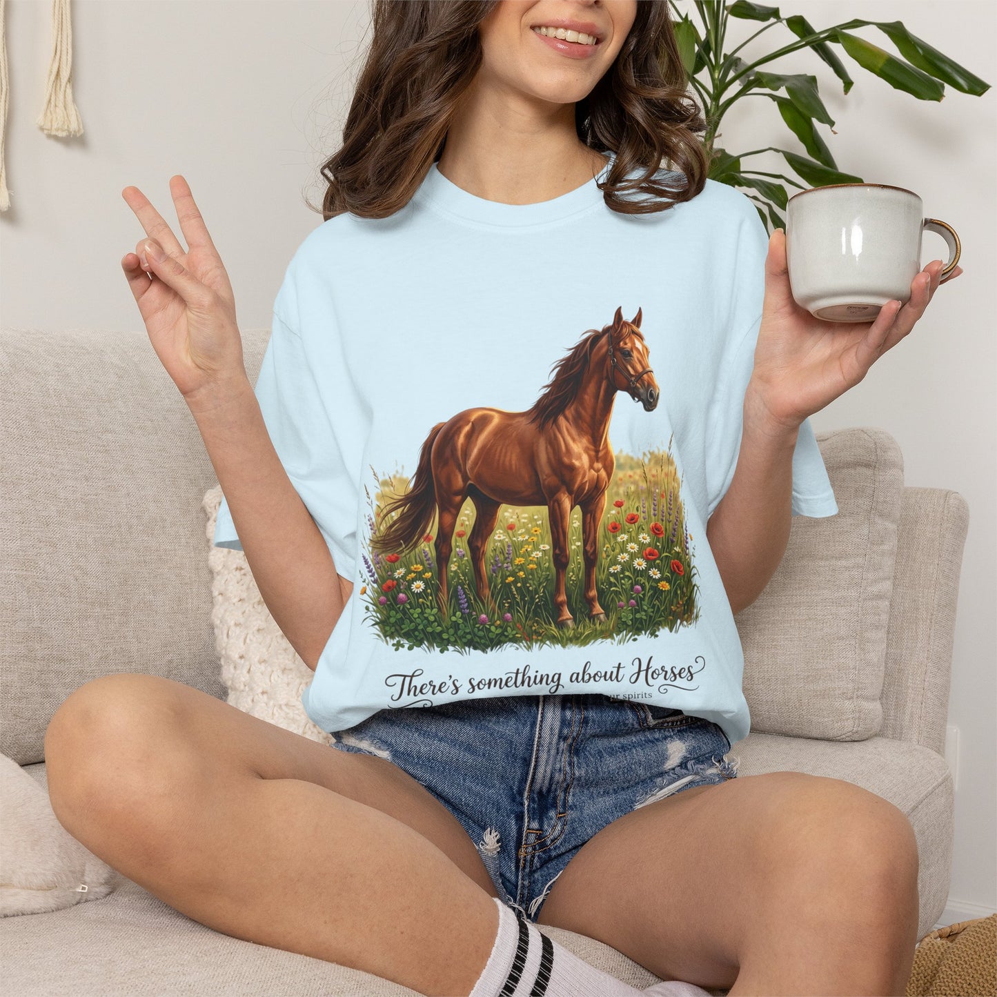 Run Free Horse Comfor colors Unisex Garment-Dyed T-shirt