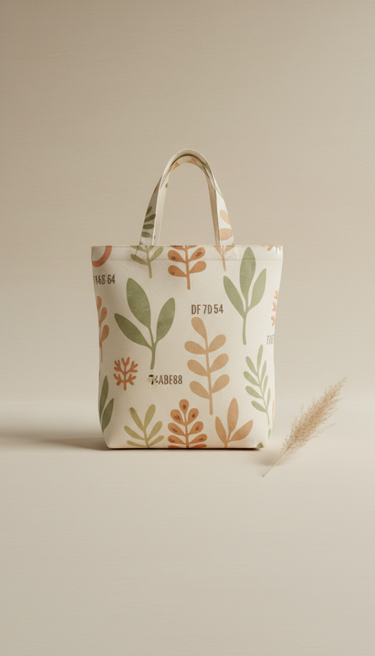 Nature Motif Canvas Tote Bag